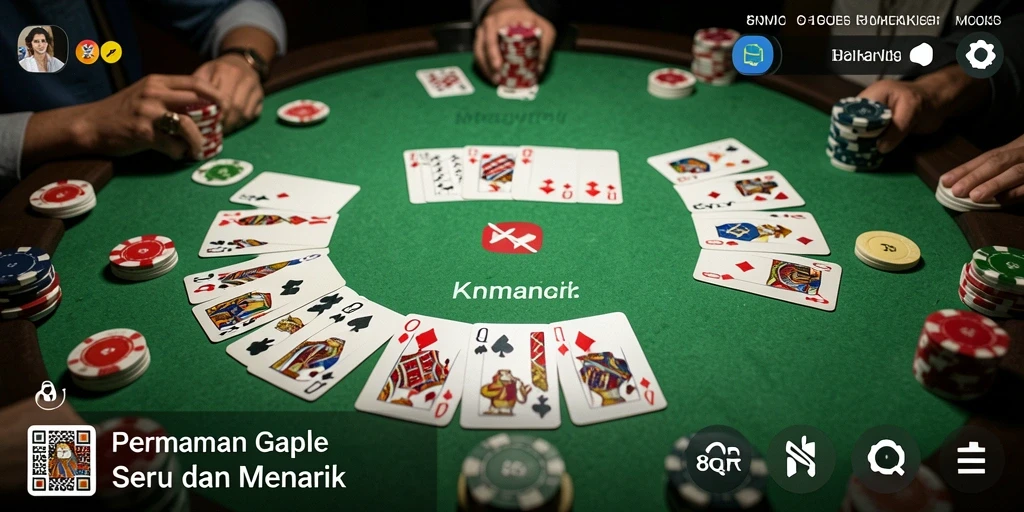 Tampilan gameplay seru dari permainan Gaple di 8QR.
