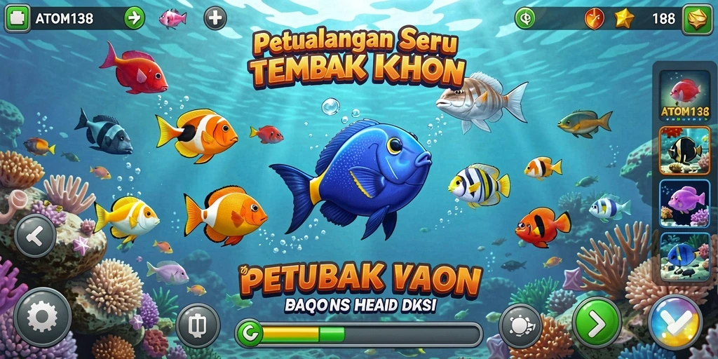 Tampilan gameplay seru dari ATOM138 yang penuh warna dan tantangan Tembak Ikan.