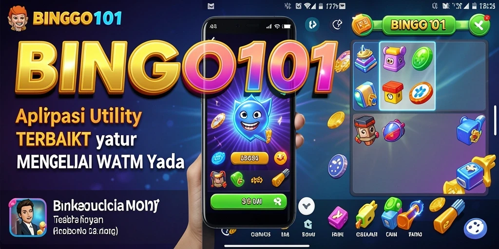 Screenshot utama BINGO101 menunjukkan antarmuka pengguna yang sederhana dan efektif.