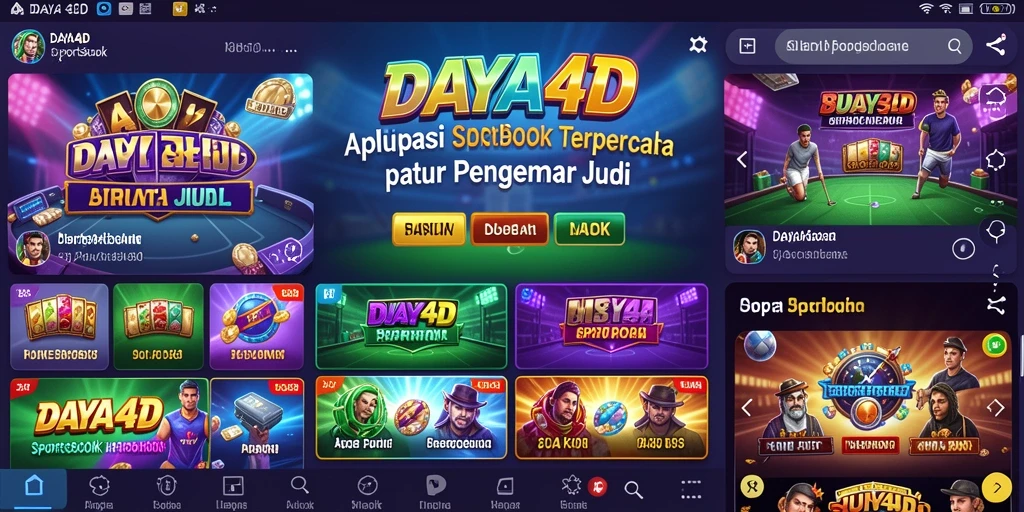 Screenshot utama DAYA4D menampilkan antarmuka taruhan olahraga yang menarik.
