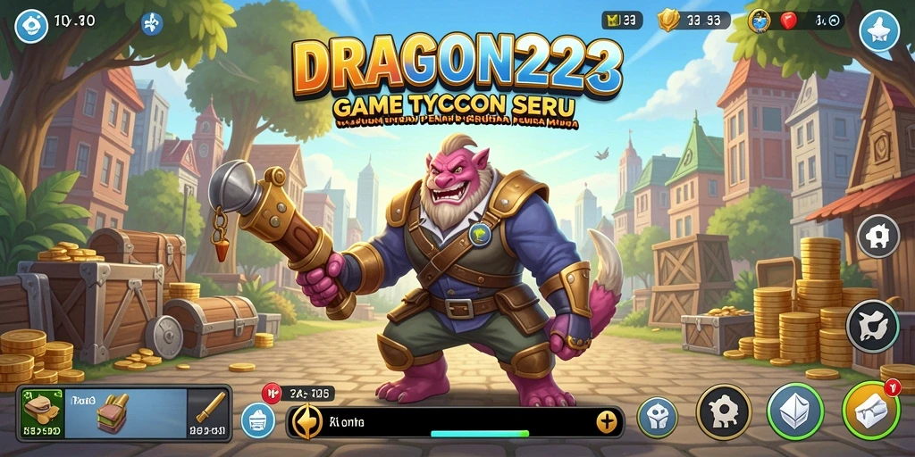 Tampilan utama gameplay <strong>DRAGON222</strong> yang menunjukkan aksi bisnis seru.