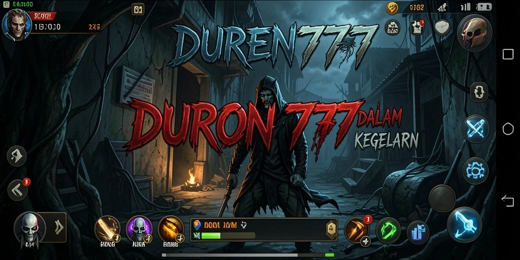 Screenshot gameplay menampilkan suasana gelap dan misterius di DUREN777.