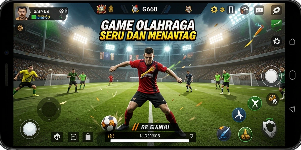 Tampilan gameplay G668 yang seru dalam suasana olahraga yang kompetitif.