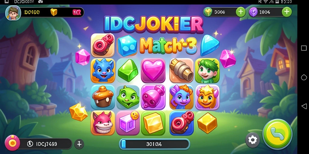 Tampilan gameplay menarik dari IDCJOKER dalam genre Match-3.
