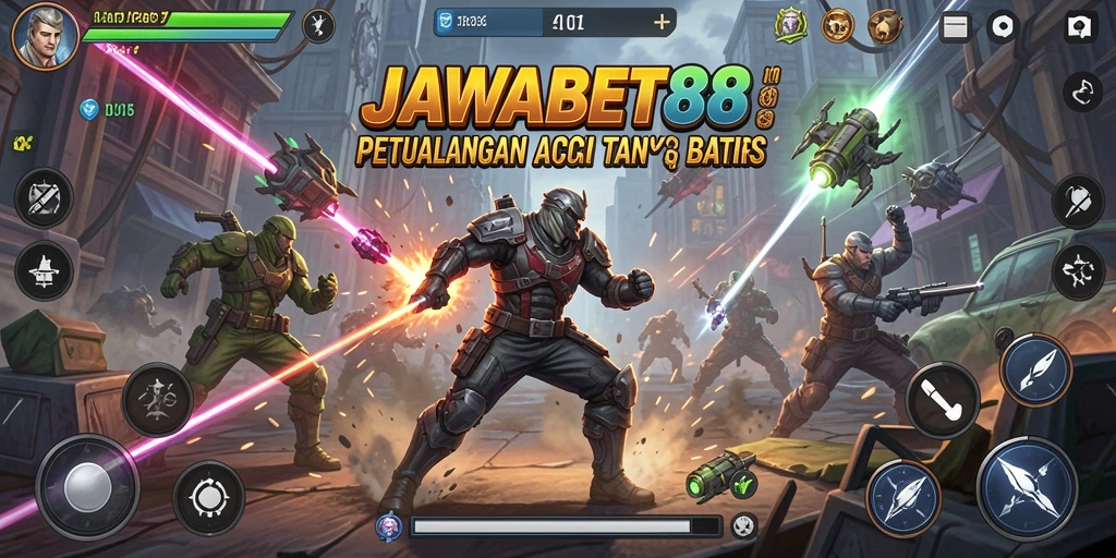 Tampilan gameplay menegangkan dari JAWABET88 saat melawan musuh.