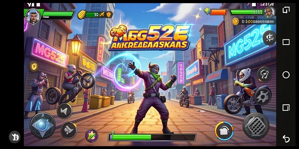 Screenshot gameplay MG525 dengan tantangan seru dan berwarna.