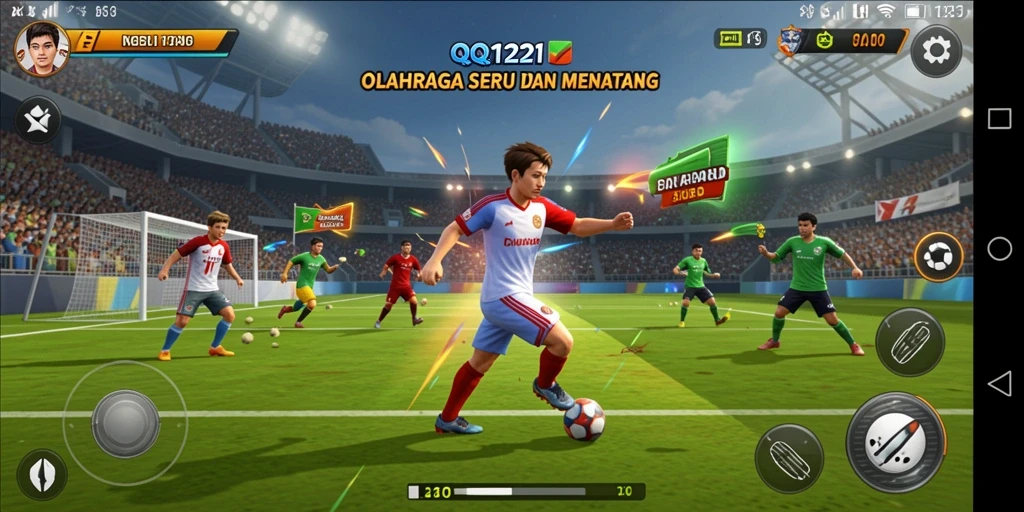 Tangkapan layar QQ1221 menampilkan aksi seru dalam permainan olahraga.