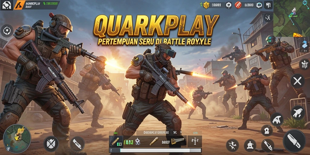 Tampilan gameplay yang mendebarkan dalam pertarungan Battle Royale.