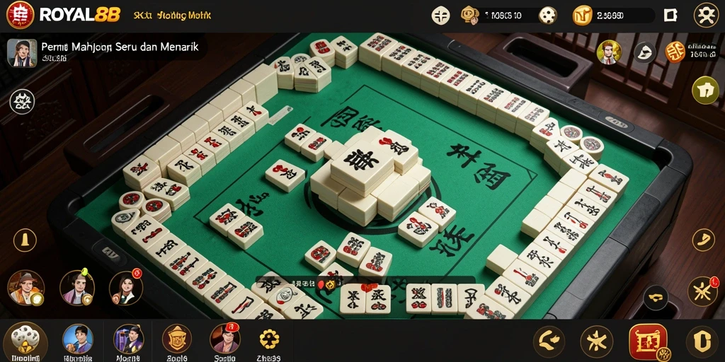 Tampilan gameplay ROYAL88 dengan variasi ubin Mahjong yang menarik.