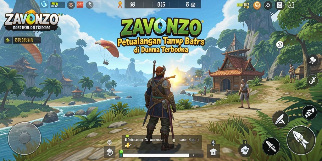 Gameplay ZAVONZO menampilkan eksplorasi dunia terbuka yang menakjubkan.